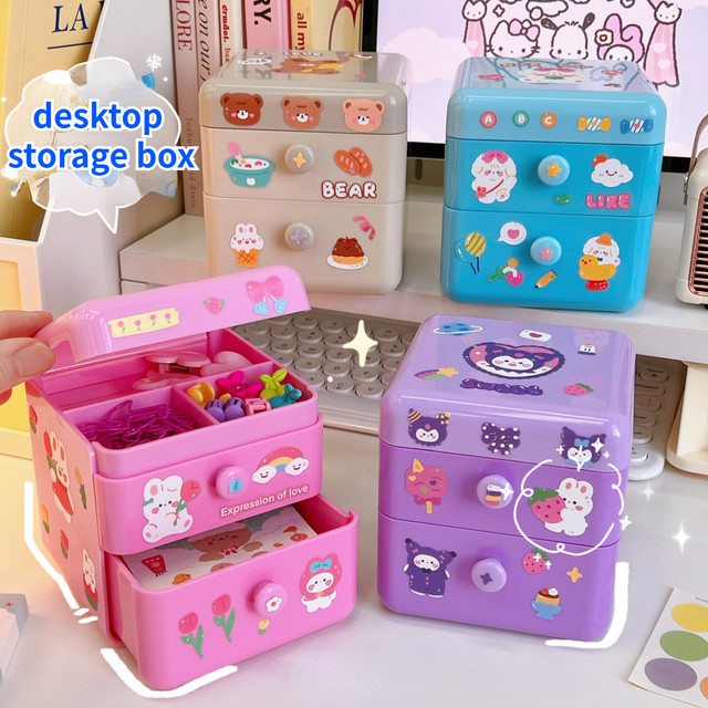 Cute Desktop Cosmetic Storage, Kawaii Cute Organizer Make